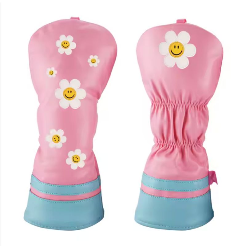 Flower Embroidered PU Leather Driver Cover